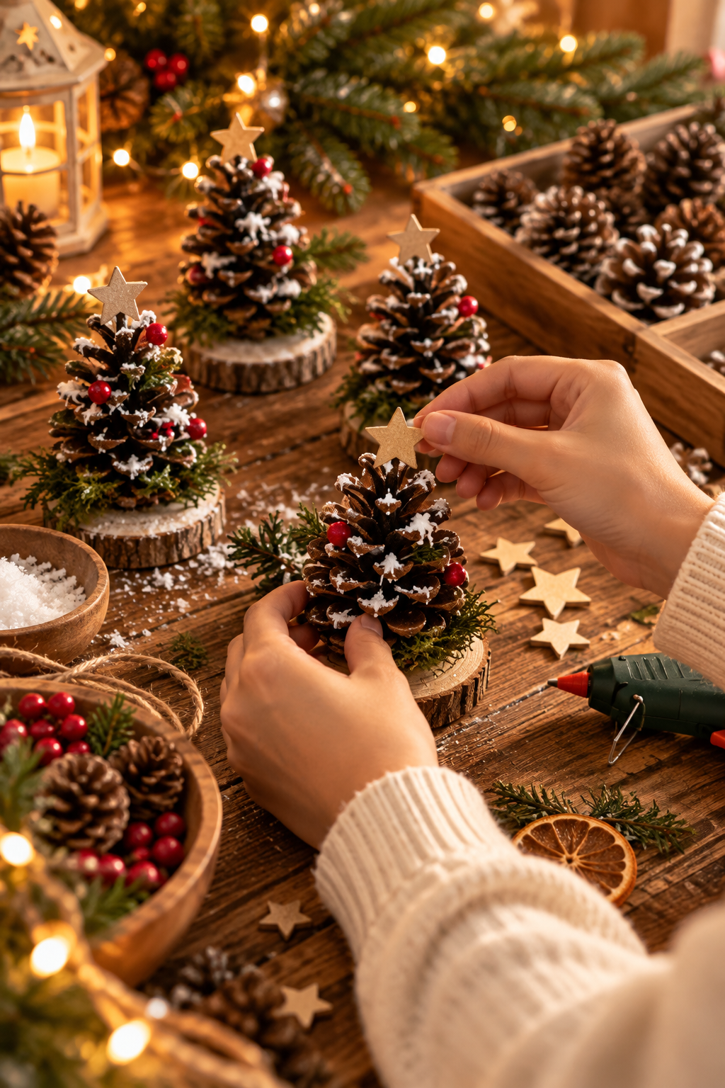 Pinecone Christmas Tree Making